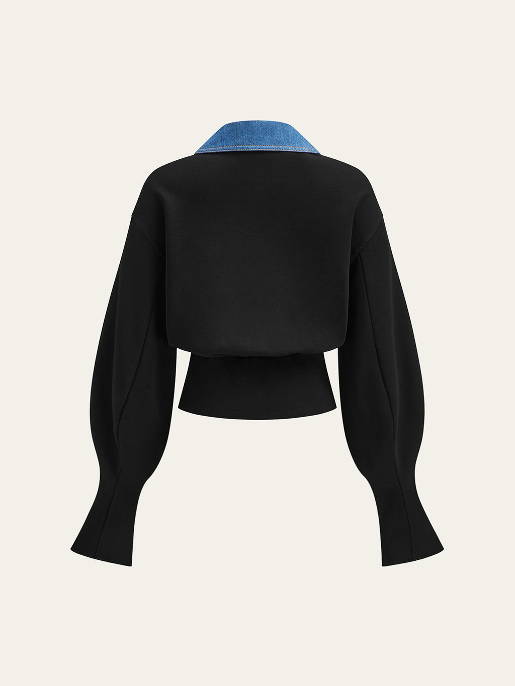 Denim Trim Buttoned Sweater