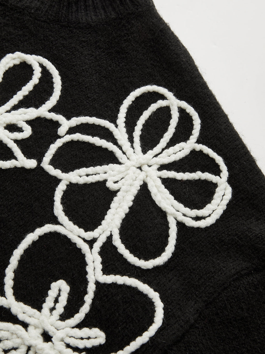 Floral Embroidery Wool-Blend Sweater