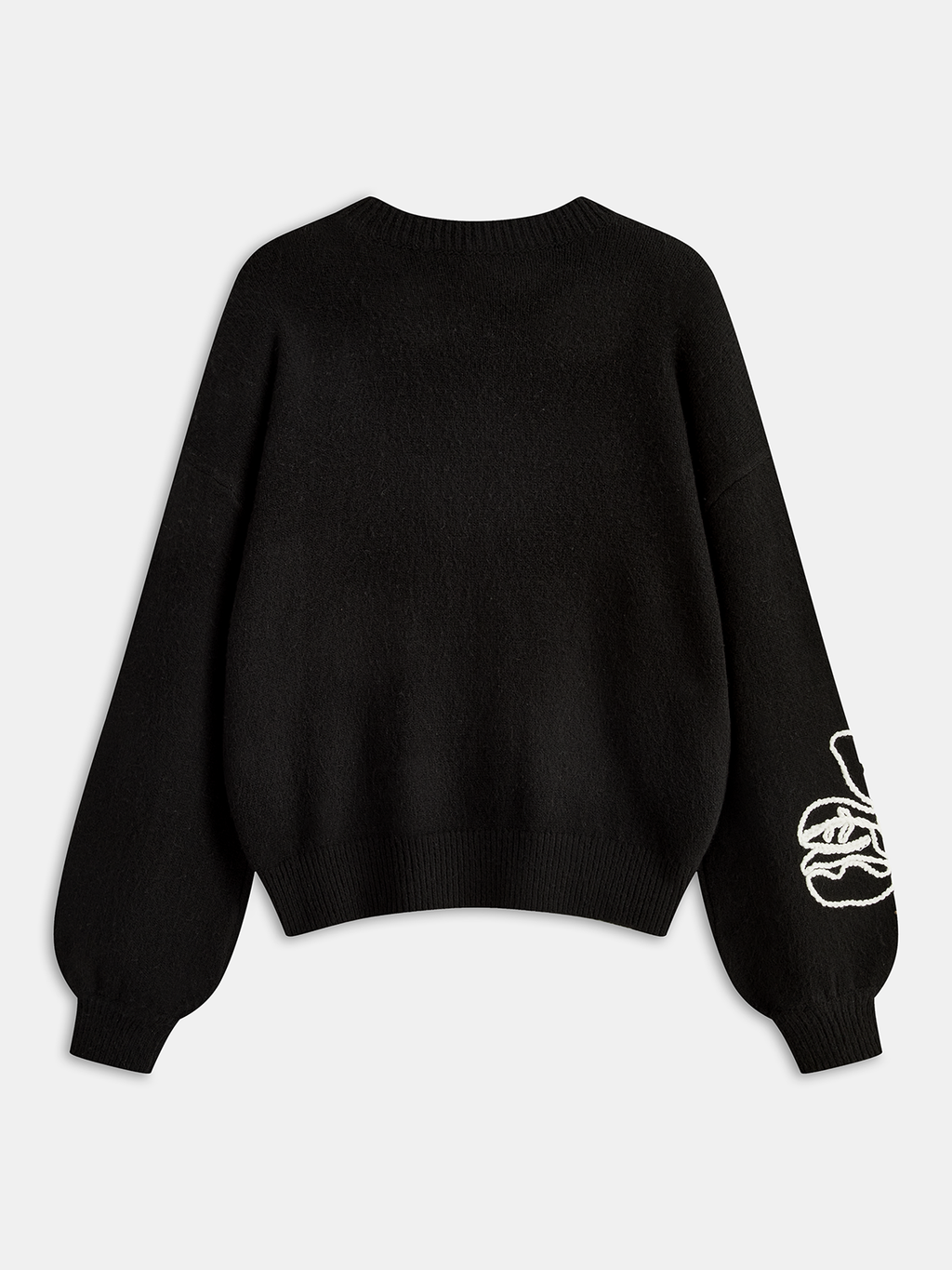 Floral Embroidery Wool-Blend Sweater
