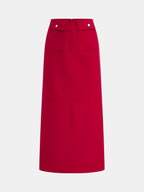 Decor Pocket Mid-Waist Maxi Skirt