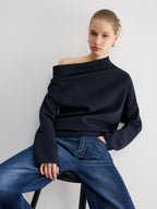 Off-Shoulder Cotton-Blend Sweatshirt