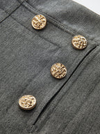 Metal Detail Wide-Leg Pants