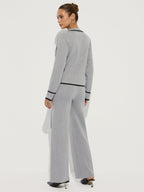 Contrast Piping Cotton Knit Co-ord Set