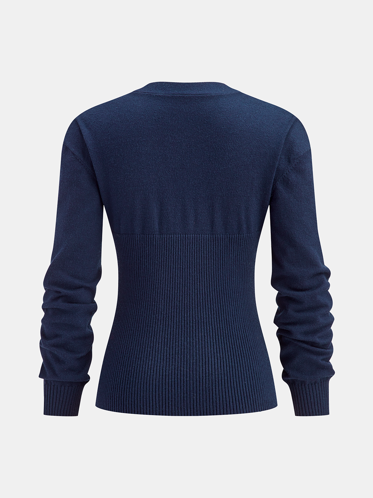 Hook-and-Eye Deep V-Neck Cardigan