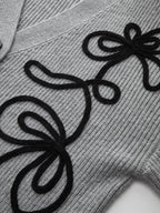 Floral Applique Knit Cardigan