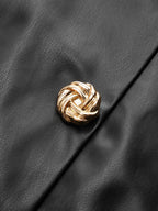 Metal Detail Faux Leather Mini Skirt