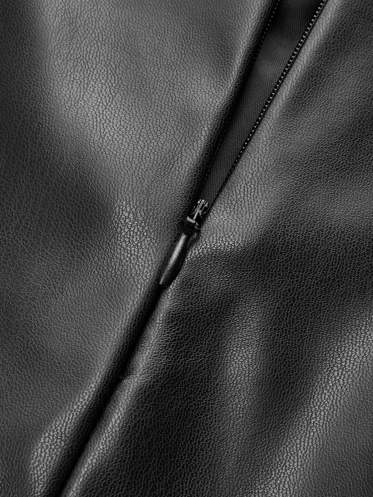Metal Detail Faux Leather Mini Skirt