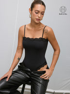 Bra-Free Lace Trim Cami Bodysuit