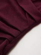 Lapel Ruched Long-Sleeve Top