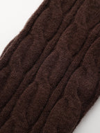 Cross-Front V-Neck Cable Knit Sweater