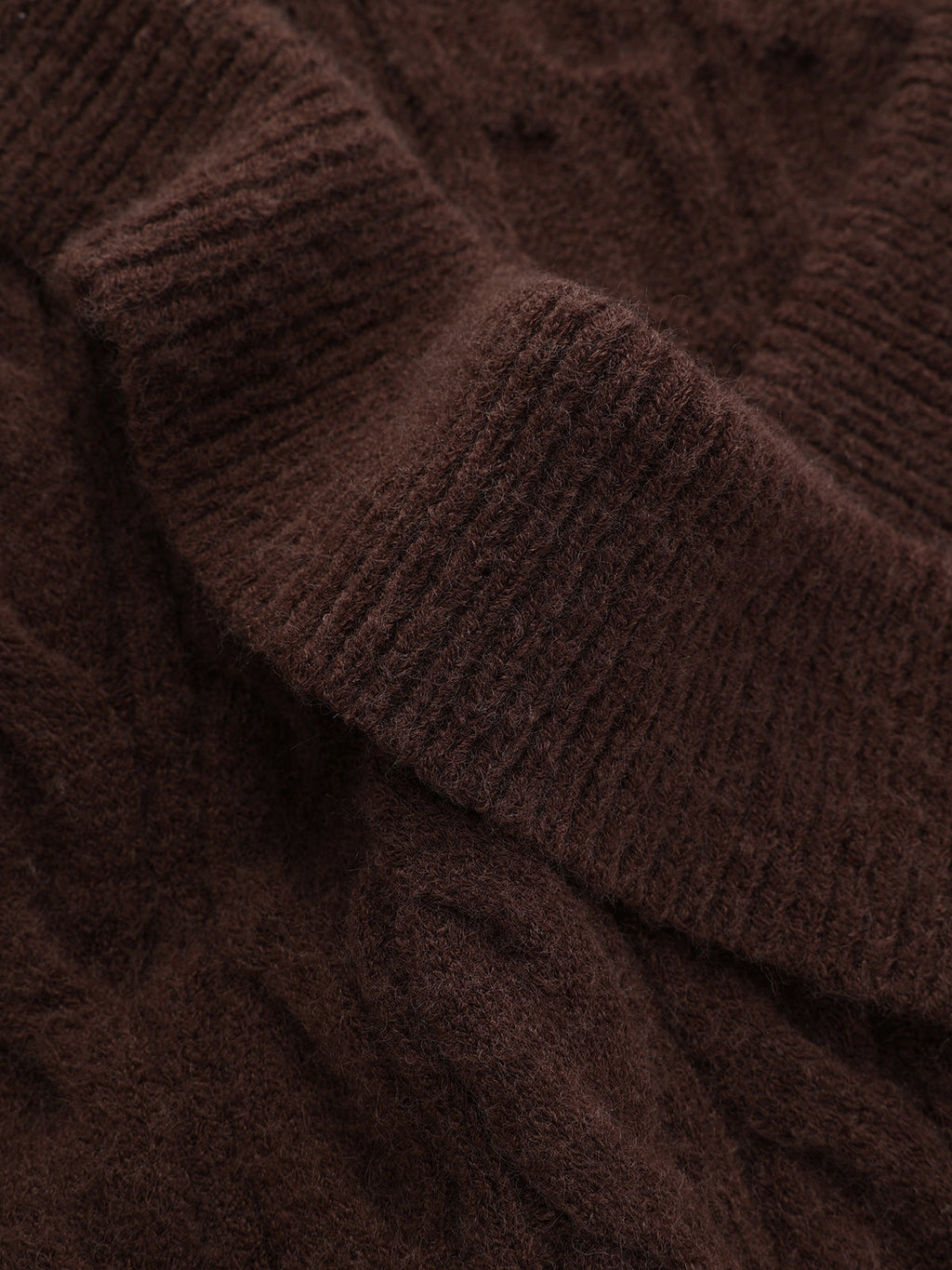 Cross-Front V-Neck Cable Knit Sweater