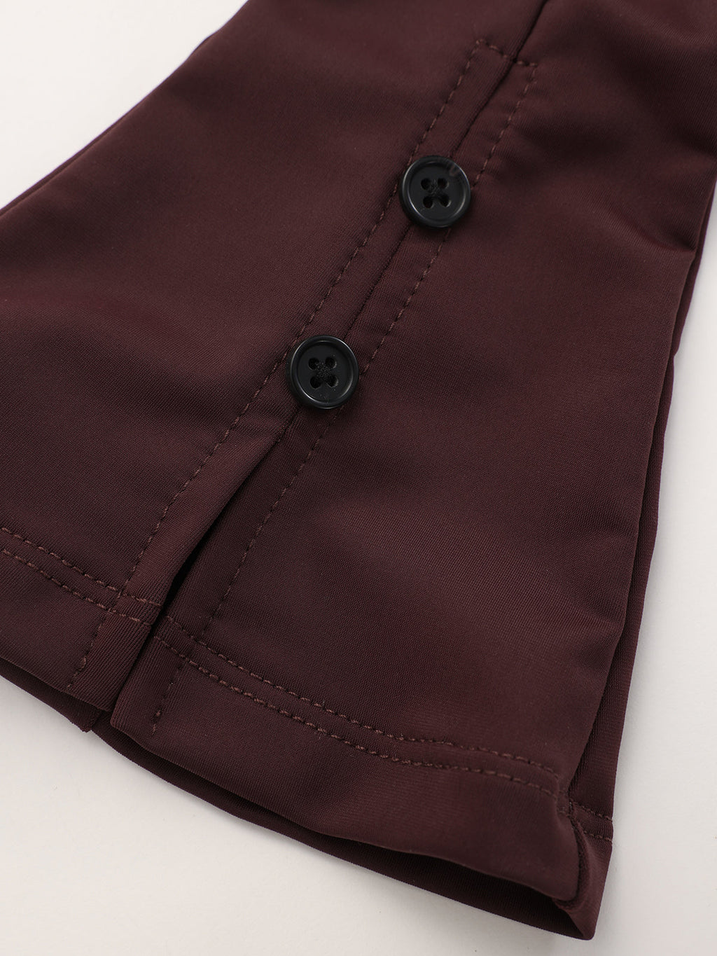 Faux Leather Panel Lantern Sleeve Blouse