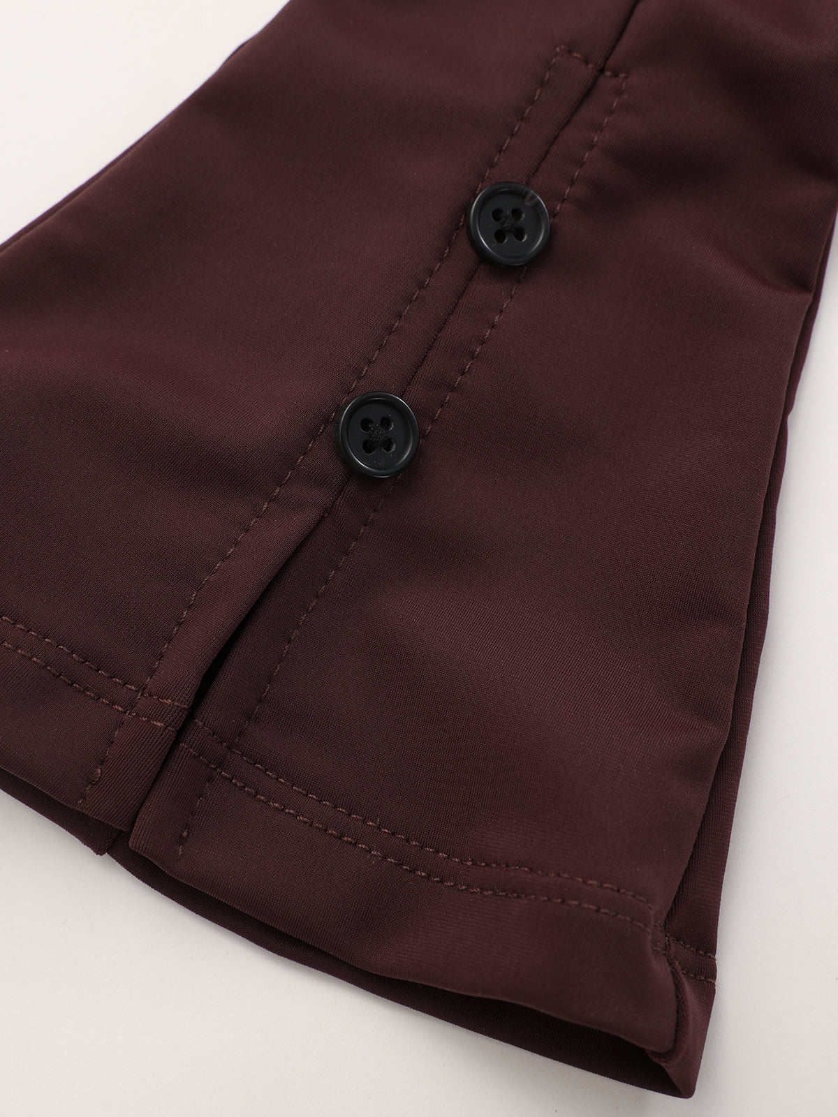 Faux Leather Panel Lantern Sleeve Blouse