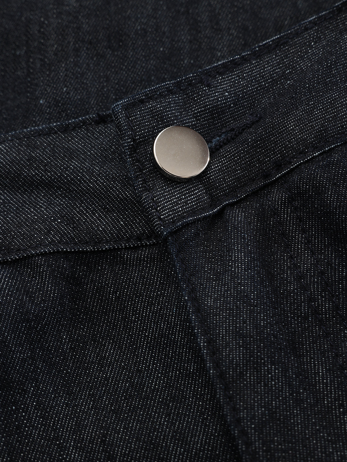 High-Waist Denim Extra Long Wide-Leg Pants