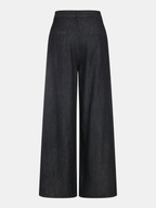 High-Waist Denim Extra Long Wide-Leg Pants