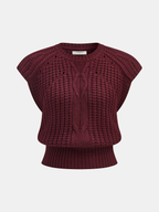 Sleeveless Cable Knit Vest