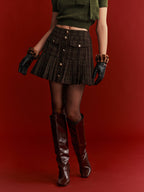 Plaid Wool-Blend Mini Skirt