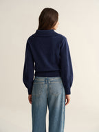 Metal Button Polo Sweater