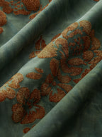 Floral Jacquard Ruched Maxi Skirt