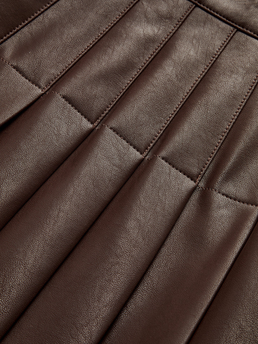 Double Buckle Detail Faux Leather Midi Skirt