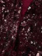 Collared Long Sleeve Sequin Bodysuit