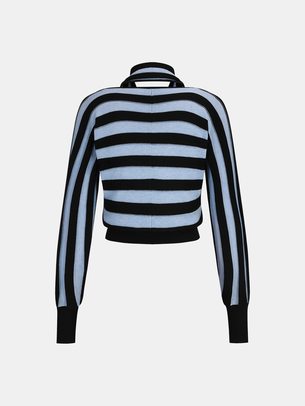 Wool Blend Halter Stripe Knit Top