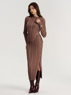 Side Button Knit Top and Midi Skirt Set