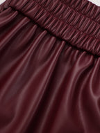 High-Waist Faux Leather Straight-Leg Pants