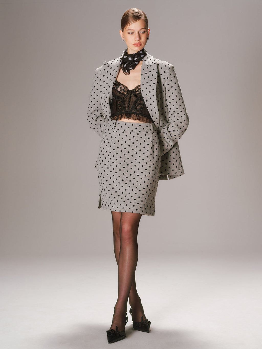 Polka Dot A-Line Mini Skirt