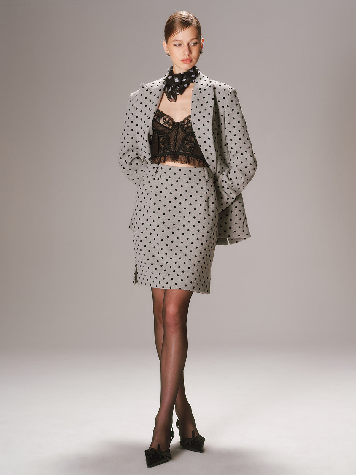 Polka Dot A-Line Mini Skirt