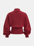 Polo Collar Buttoned Knit Sweater