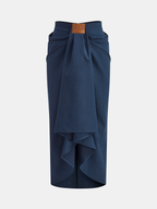 Asymmetric Ruffled Midi Skirt