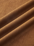 Belted Mid-Waist Corduroy Pleated Pants