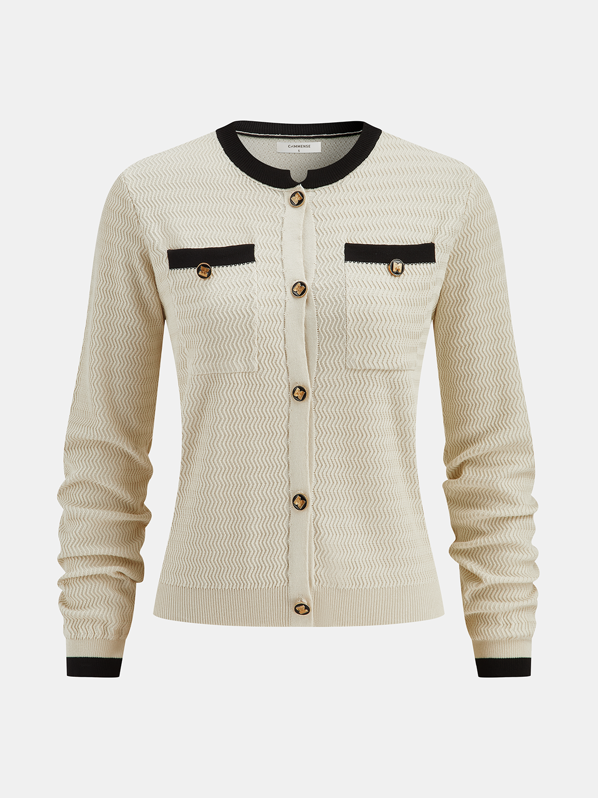 Textured Chevron Knit Pocketed Sweater Co-ords