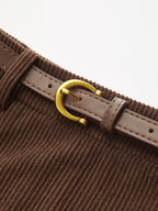 Belted Corduroy Skirt