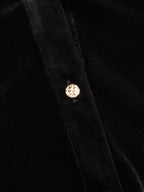 Velvet Collared Button-Front Bodysuit