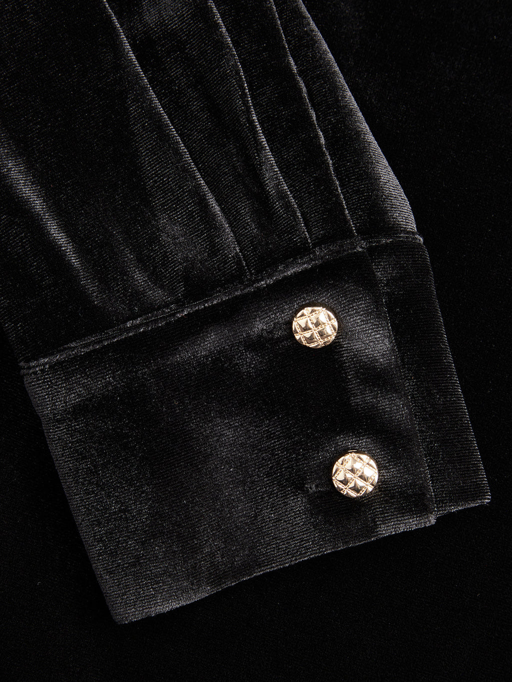 Velvet Collared Button-Front Bodysuit