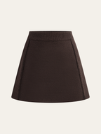 Lamb Sleeve Metal Button Knit Top and Skirt Set