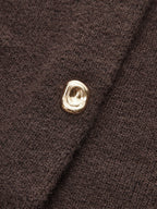 Lamb Sleeve Metal Button Knit Top and Skirt Set