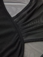 Mesh-Panel Asymmetrical Sleeveless Top