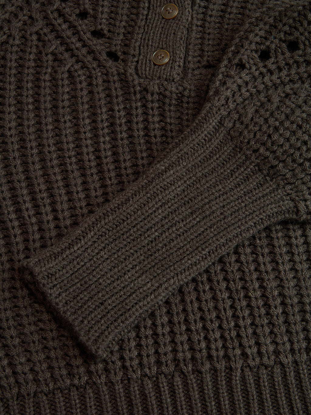 Tie-Waist Button-Front Knit Sweater