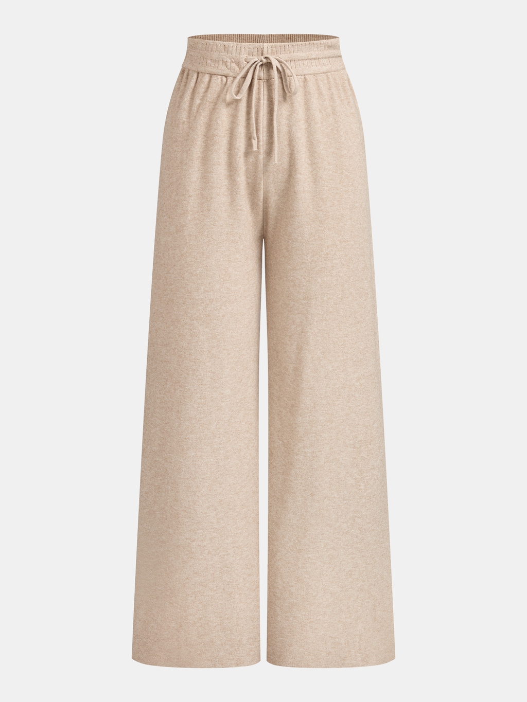 Drawstring Wide-Leg Knit Pants