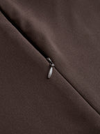 Crossed Faux Leather Waist A-Line Skirt