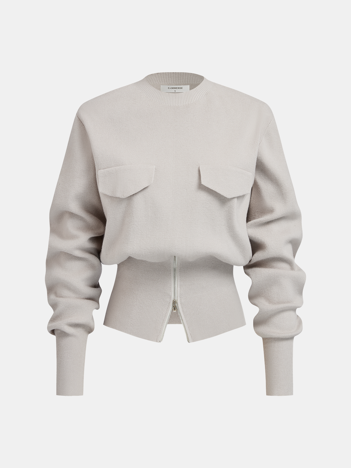 Zipper Cropped Sweater & Midi Skirt Set