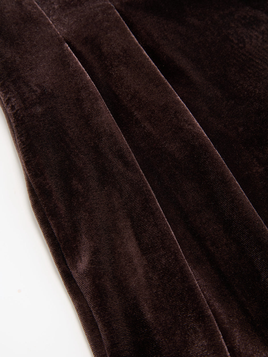 Velvet Asymmetric Waist Wide-Leg Pants