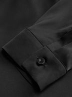 Long Sleeve Lapel Wrap Oversized Satin Shirt