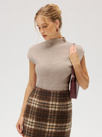 Mock Neck Sleeveless Knit Vest