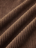 Metal Button Pleated Corduroy Shorts