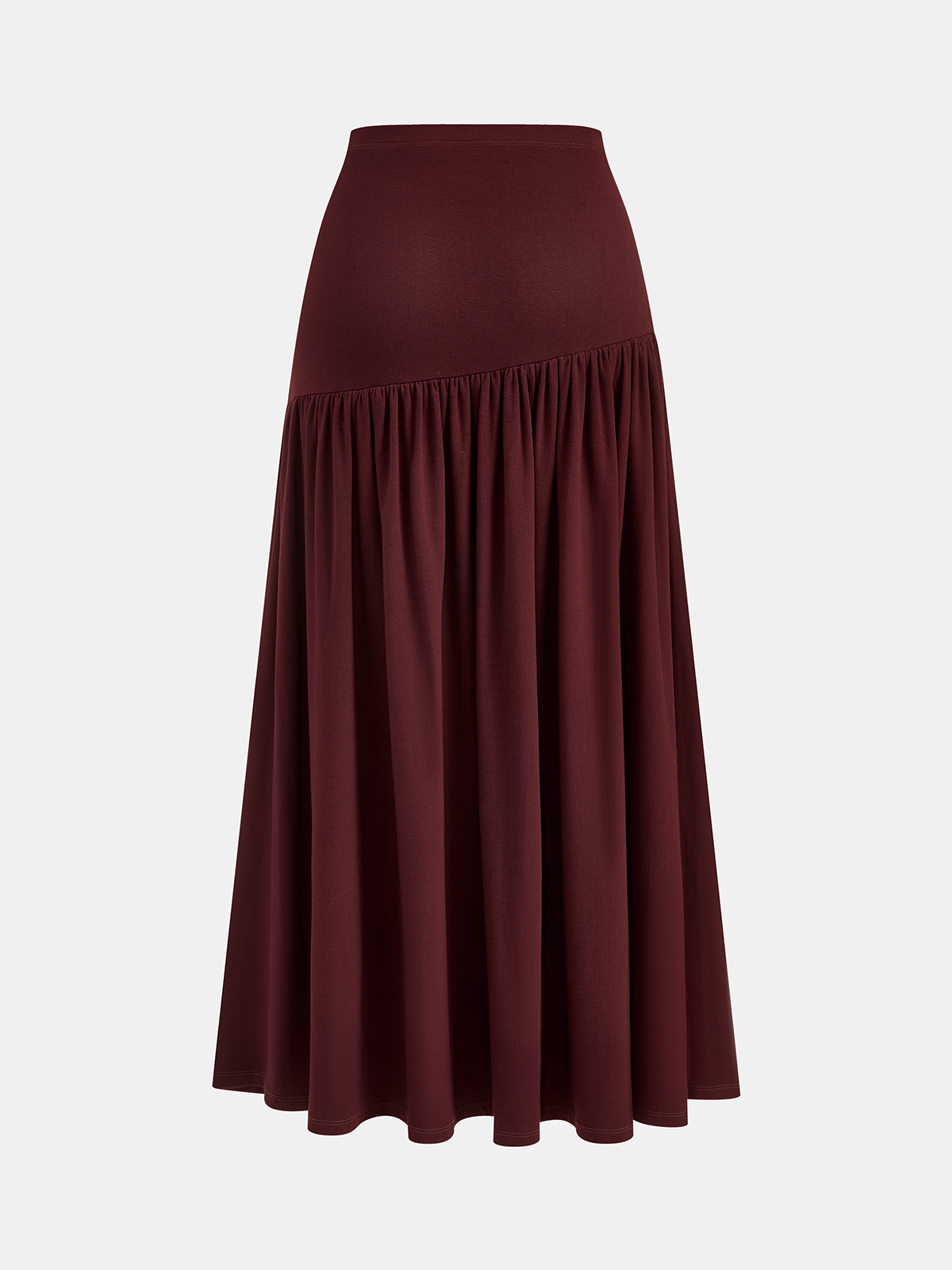 Ruched A-Line Midi Skirt