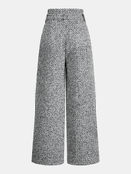 Wool Blend Double Waistband Tweed Pants